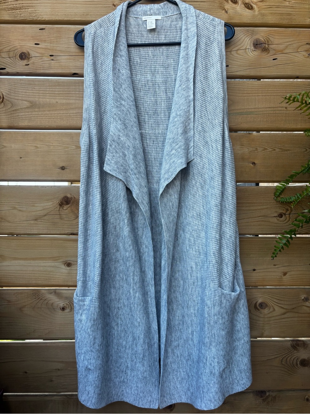 H&M Light Gray Sleeveless Drape Cardigan